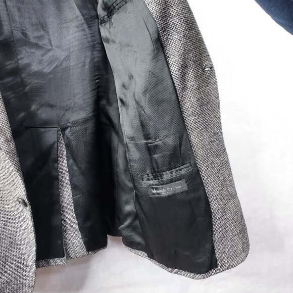 Gino Rossi Sport Coat Mens 40R 100% Silk Plaid 2-Button Blazer Nailshead Pattern - Picture 11 of 16